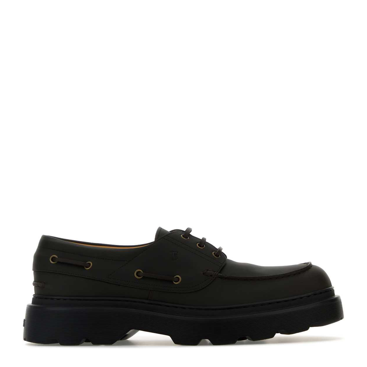Coffee Brown Front Button Fastening Moc Stitching - Image 1