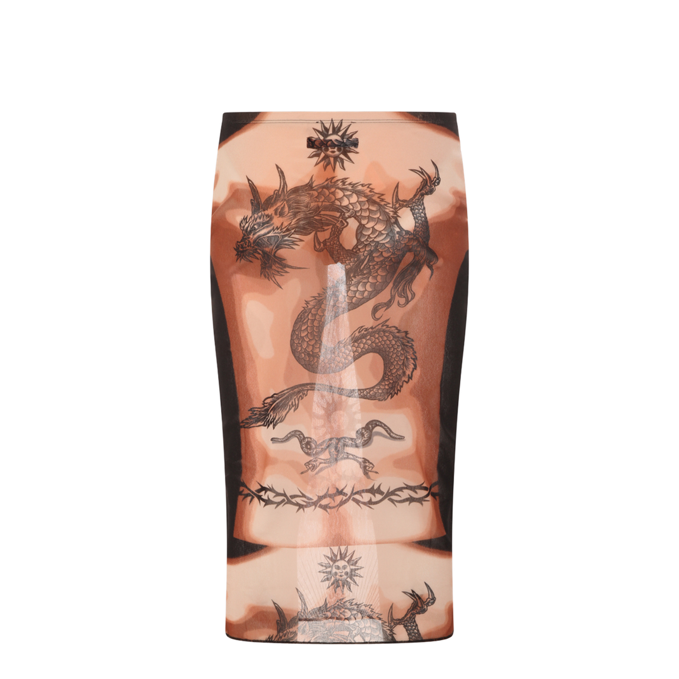 MIDI SKIRT WITH SAFE SEX TATTOO PRINT - Image 4