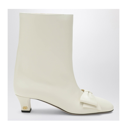 Ivory Bowow Ankle Boots - Image 1