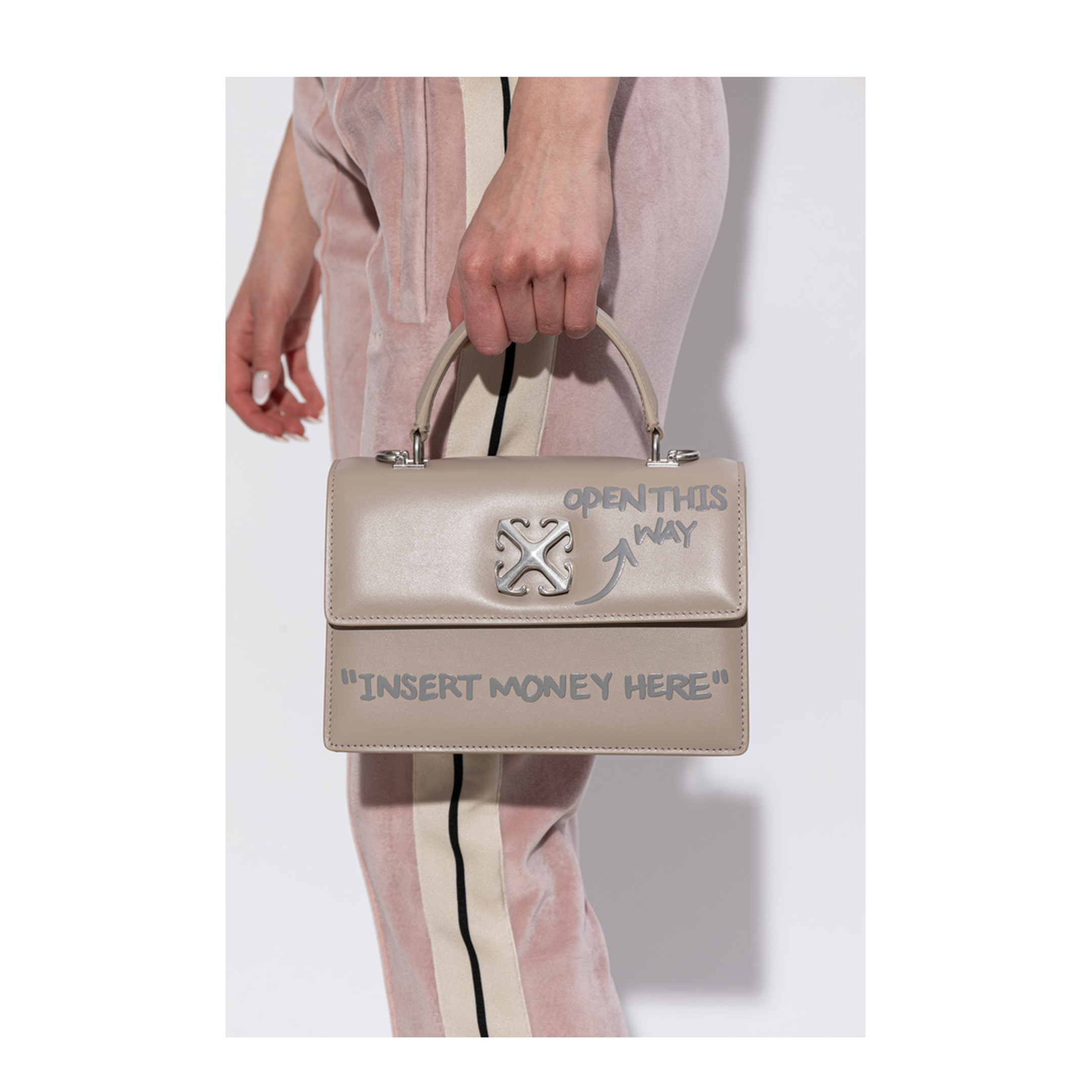 Jitney 1.4 Calf Leather Top-Handle Bag - Beige - Image 2