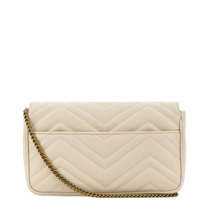 GG Marmont Small Matelassé Chevron Leather Shoulder Bag - White - Image 2
