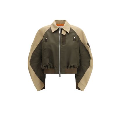 Cotton and Nylon Bomber Jacket - Image 1