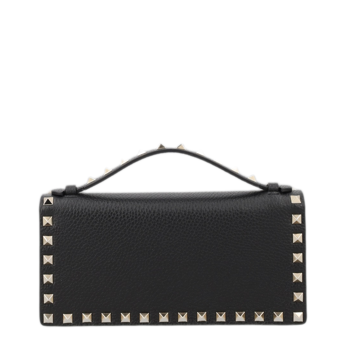Black Rockstud Leather Wallet With Chain - Image 2