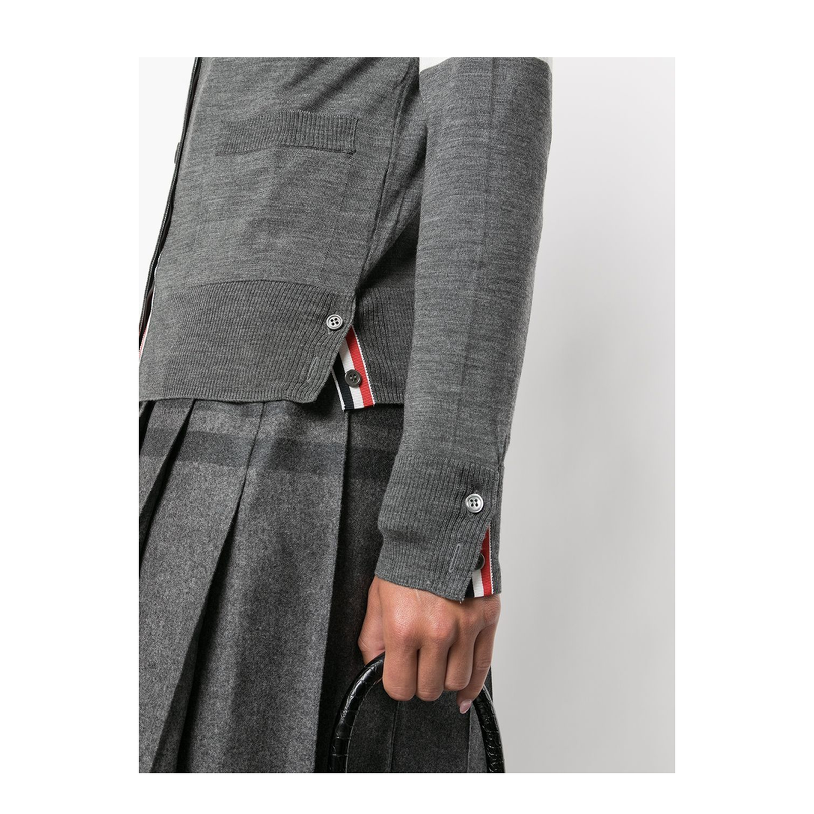 4 Bar Merino Wool Cardigan - Image 2