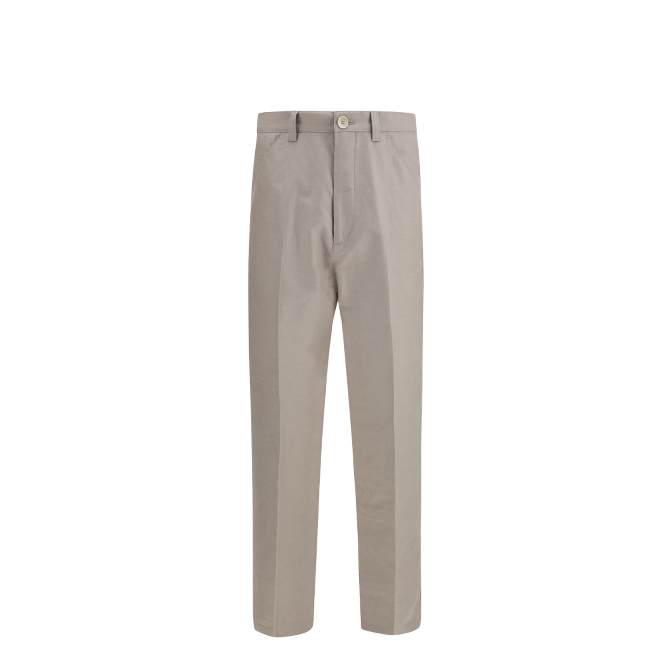 Tailored Pants in Cotton with Belt Loops - Image 1