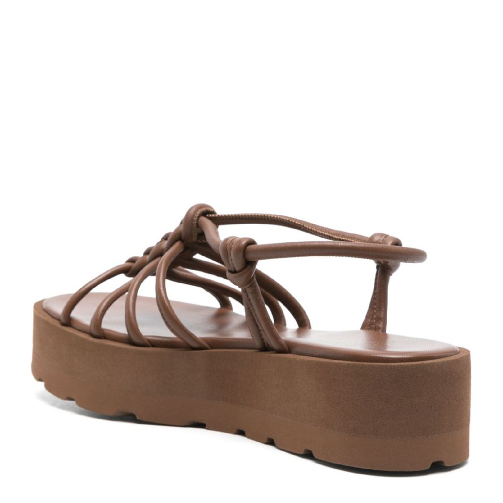 Leather Brown Slingback Sandals - Image 4