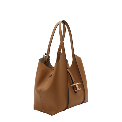 T Timeless Small Hammered Leather Tote Bag - Kenia - Image 2