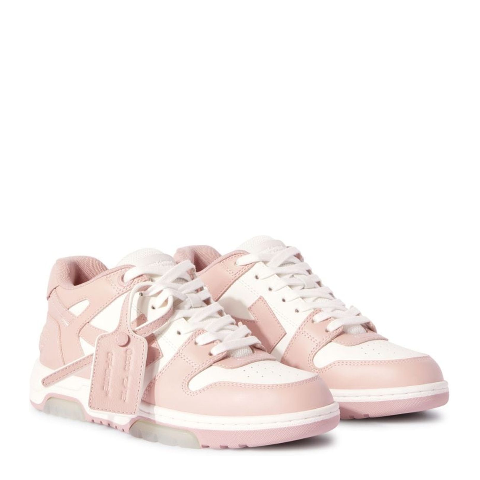 White/Pink Leather Panelled Design Luggage Tag - Image 4