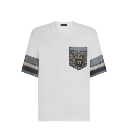 White Jersey T-Shirt with Print - Image 1