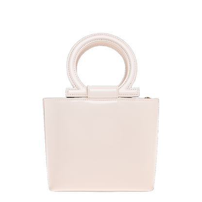 Macro Gancini Mini Patent Leather Top Handle Bag - Ballet - Image 3