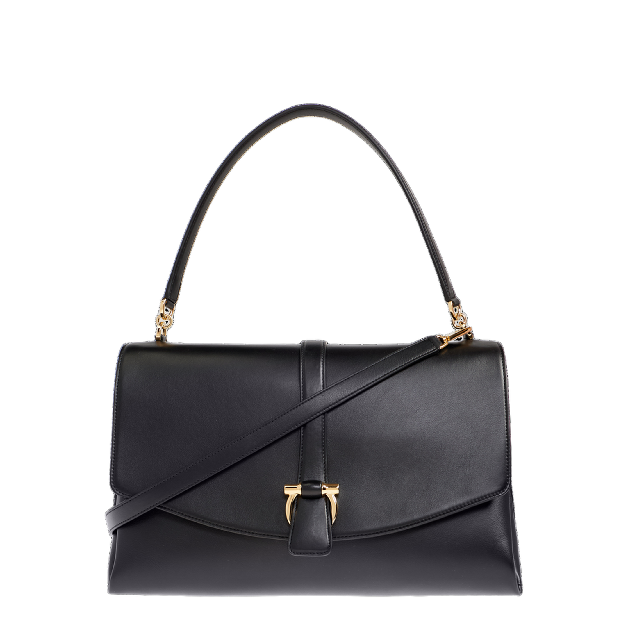 Mia Large Calfskin Shoulder Bag - Nero - Image 1