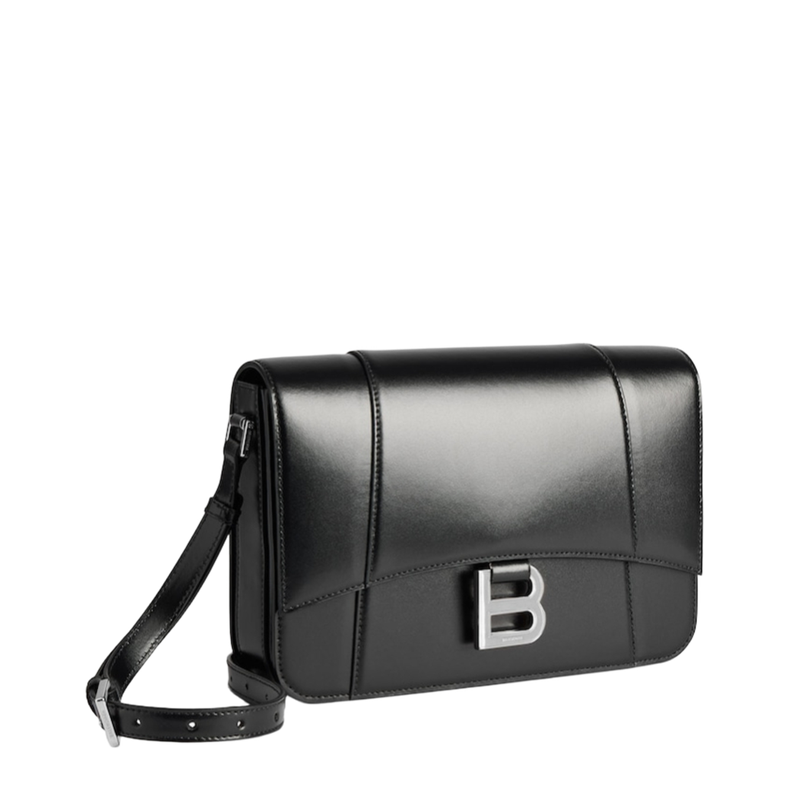 Hourglass Medium Flap Bag in Black - Image 2