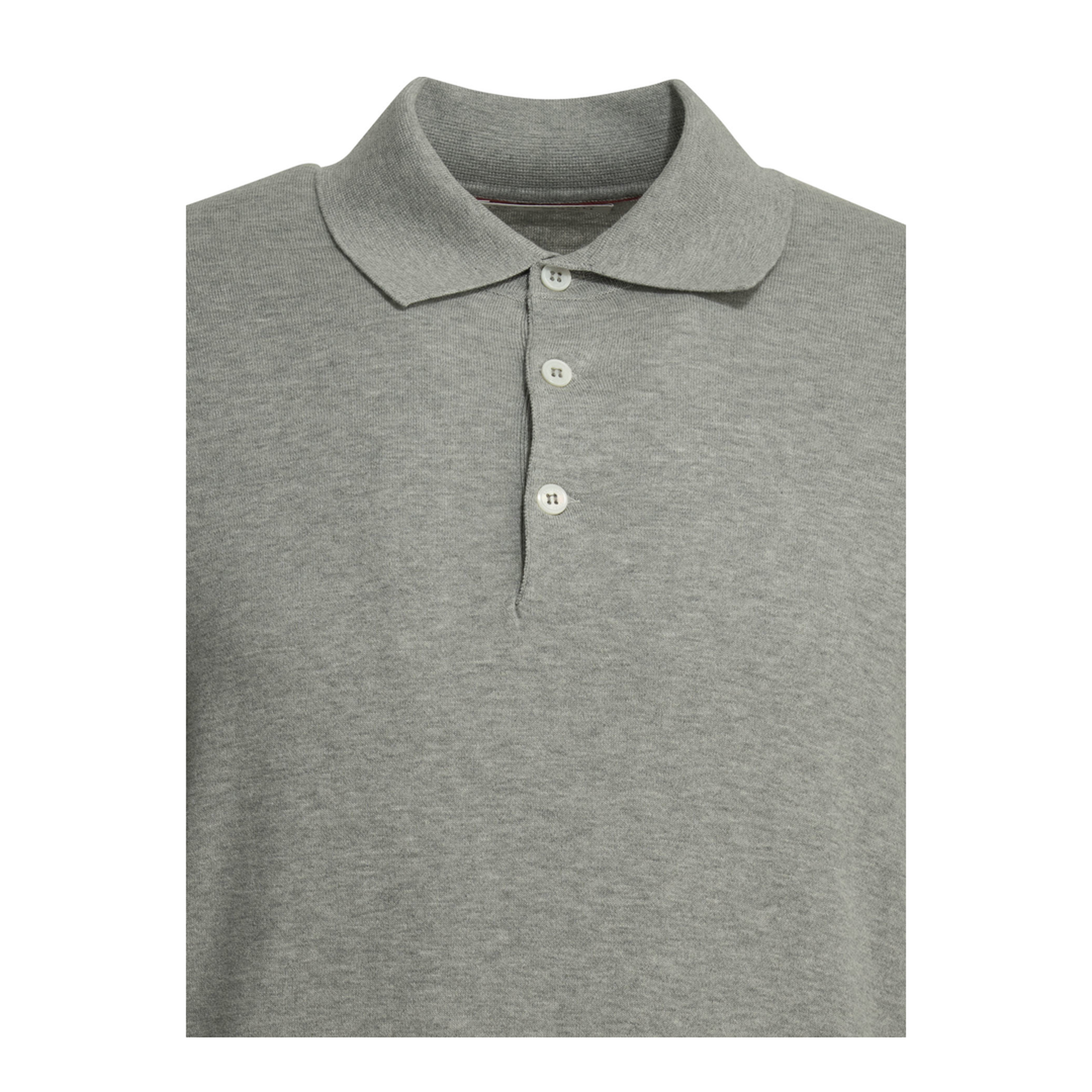 Buttons Long-Sleeve Polo Shirts Grey - Image 3