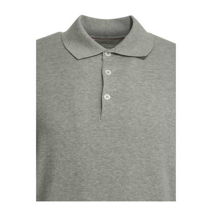 Buttons Long-Sleeve Polo Shirts Grey - Image 3