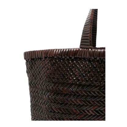 Sunset Medium Leather Tote - Dark Brown - Image 4