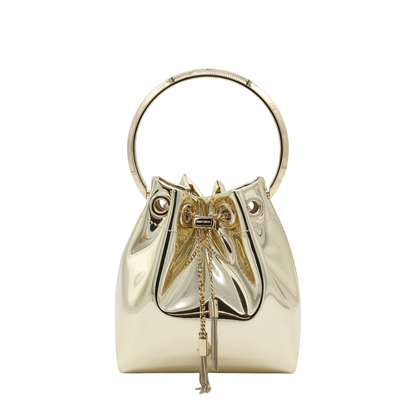 Bon Bon Mini Gold Mirror Fabric Mini Bag - Gold - Image 1