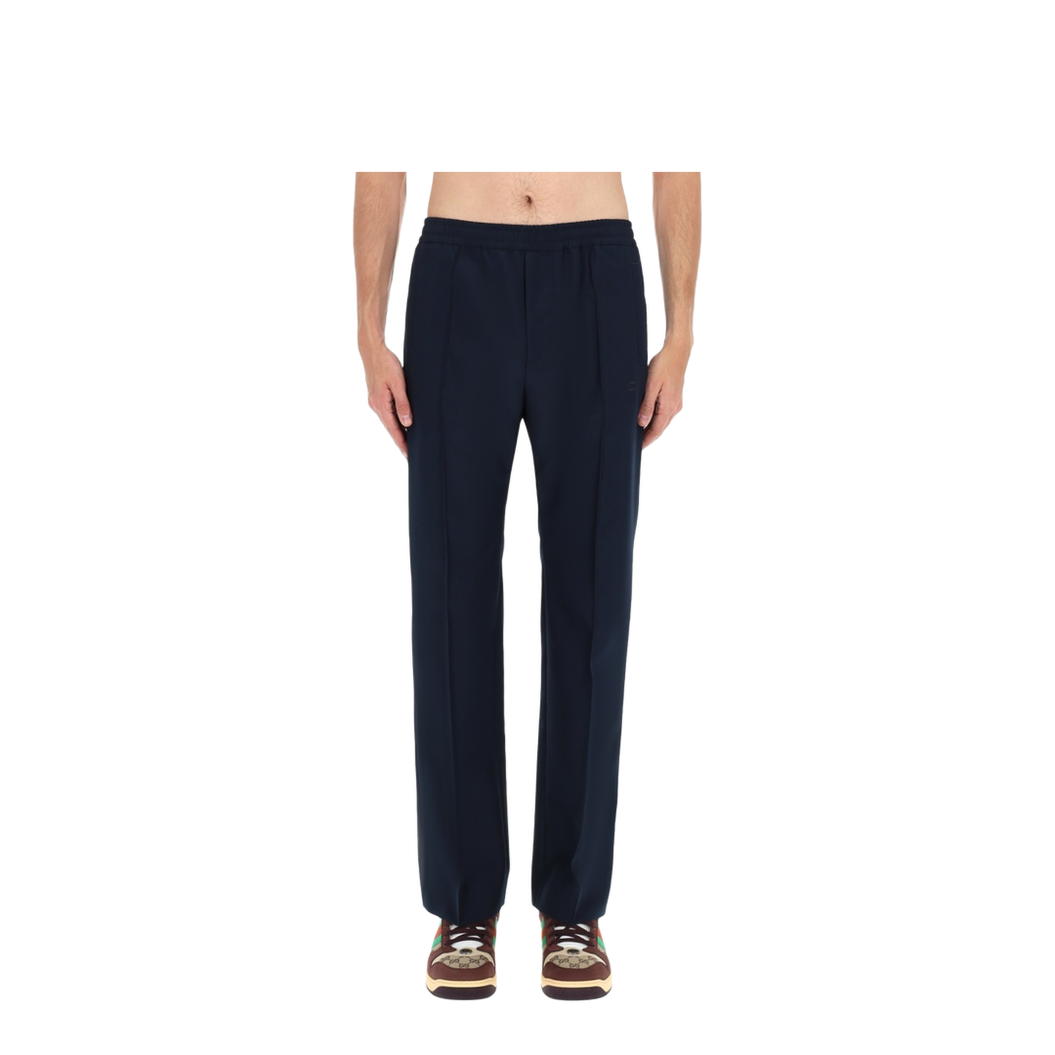 Technical Panama Sportswear Trousers in Dark Blue - Image 6