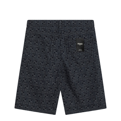 Jacquard FF Blue Denim Shorts - Image 2