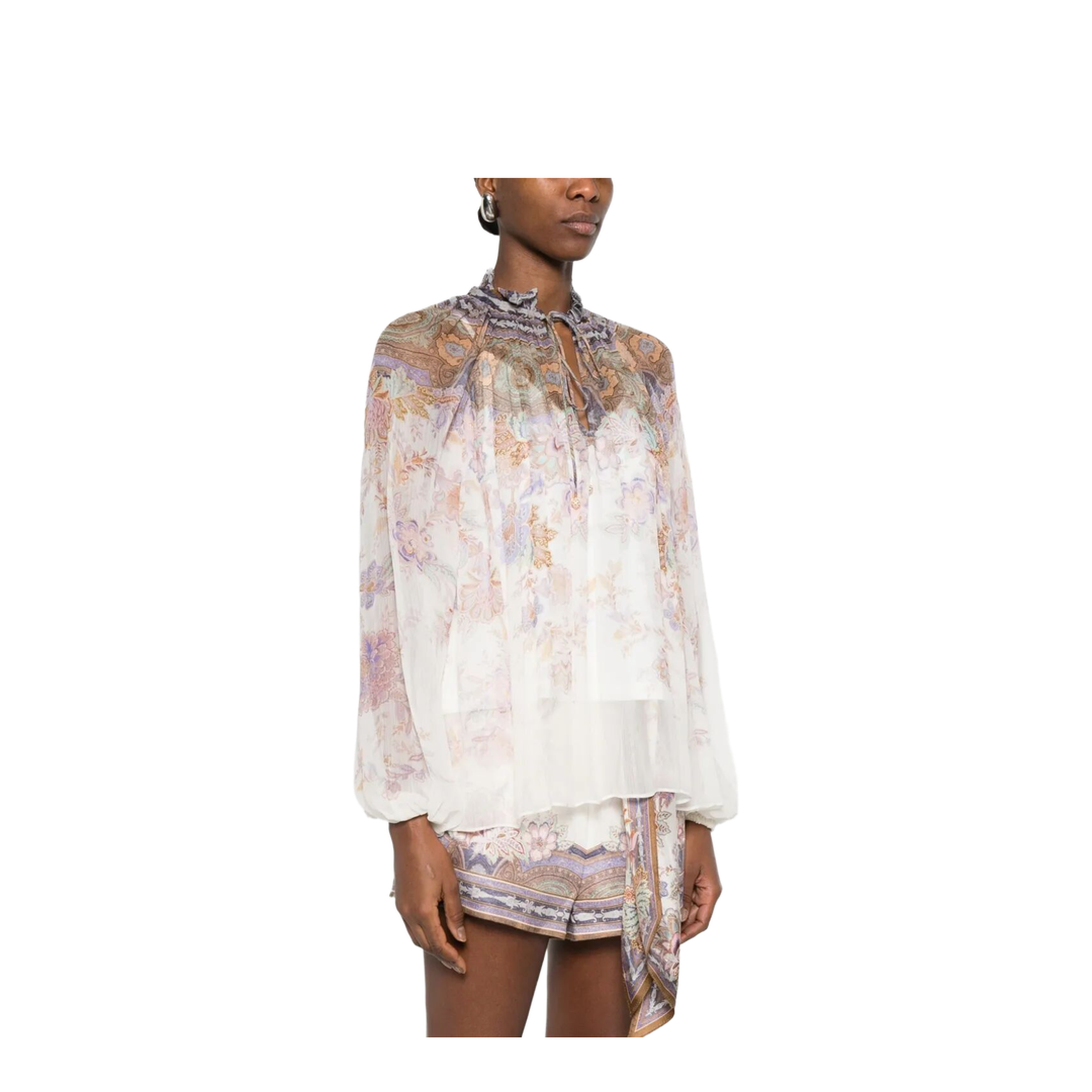 Luna Billow Puffed-Sleeve Blouse - Image 1