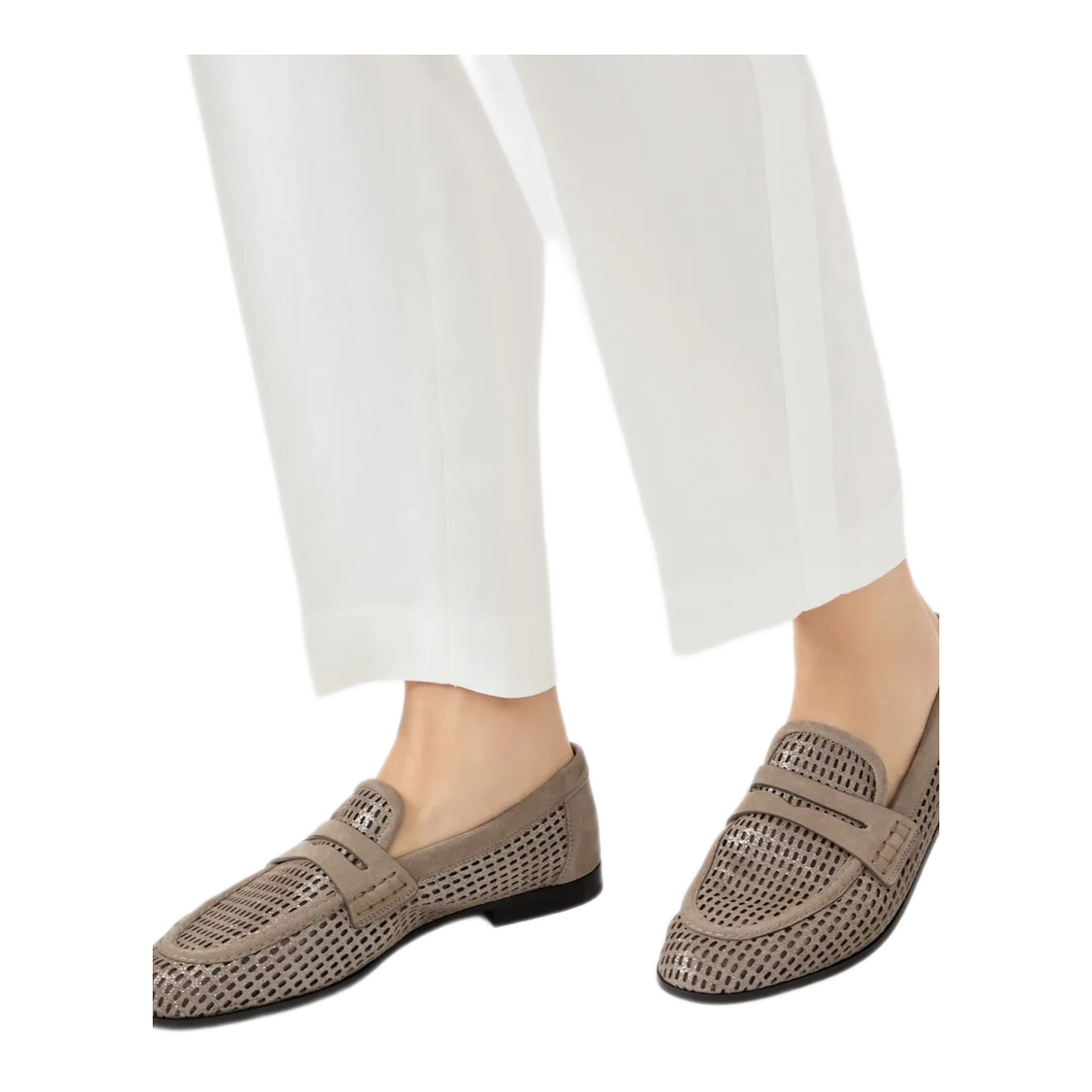 Sparkling Net Leather Loafers - Image 2