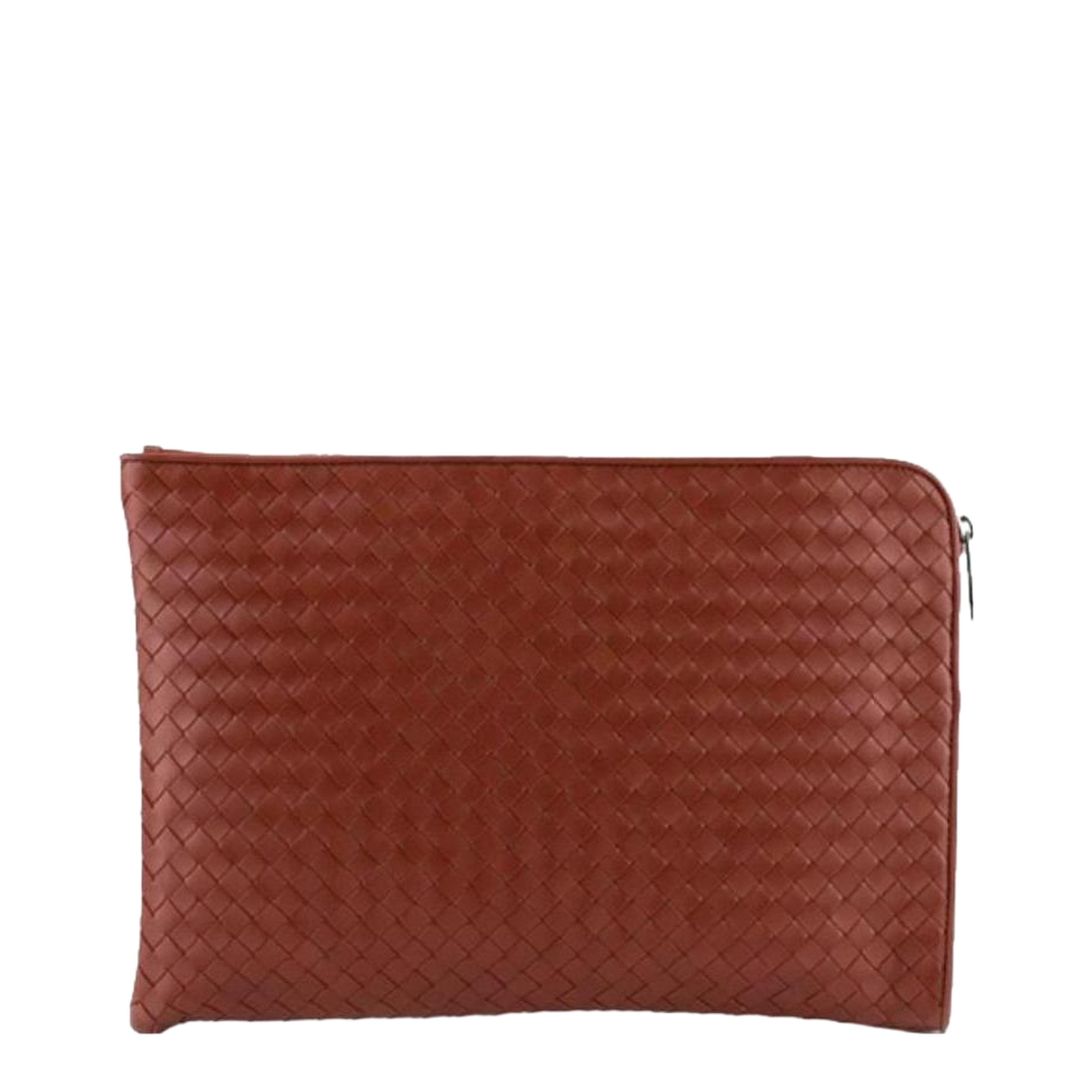 Intrecciato Leather Clutch Bags - Burgundy - Image 1
