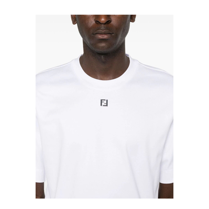 Cotton T-Shirt with Metal FF Appliqué - Image 3