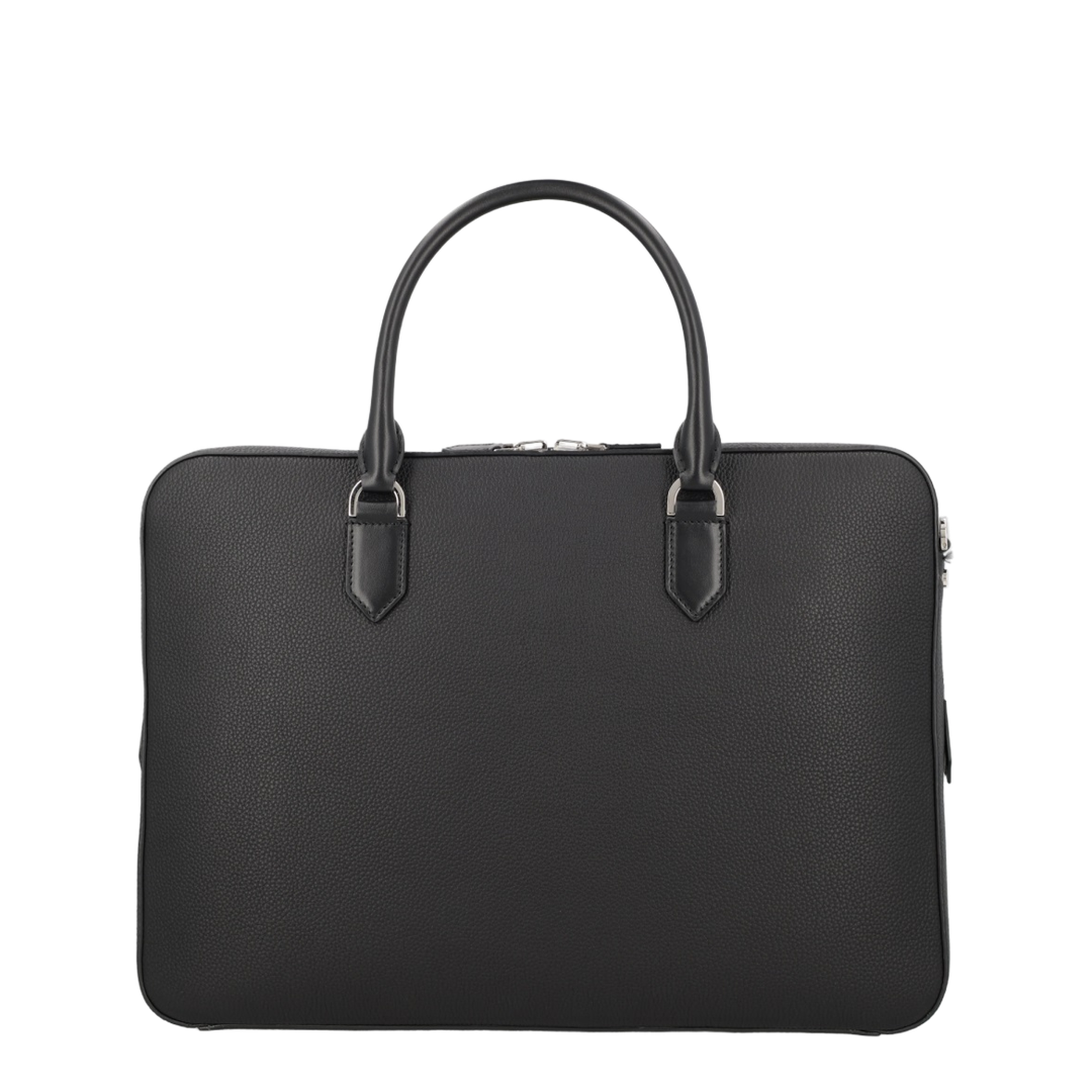 Black Leather Top Handle Bag - Image 2