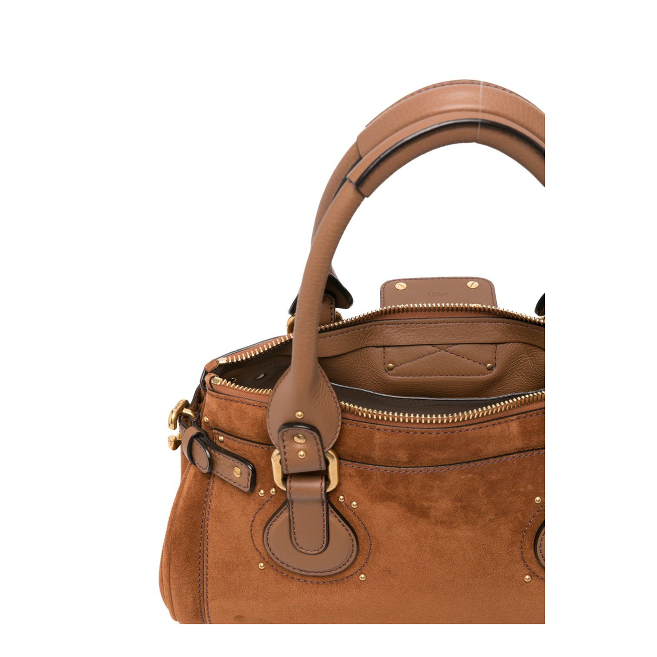 Paddington Suede Calfskin Shoulder Bag - Vintage Brown - Image 5