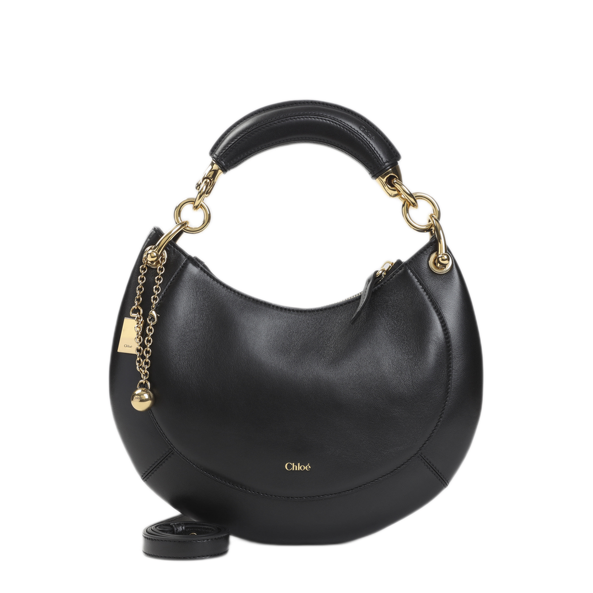 Banana Small Lambskin Hobo - Black - Image 3