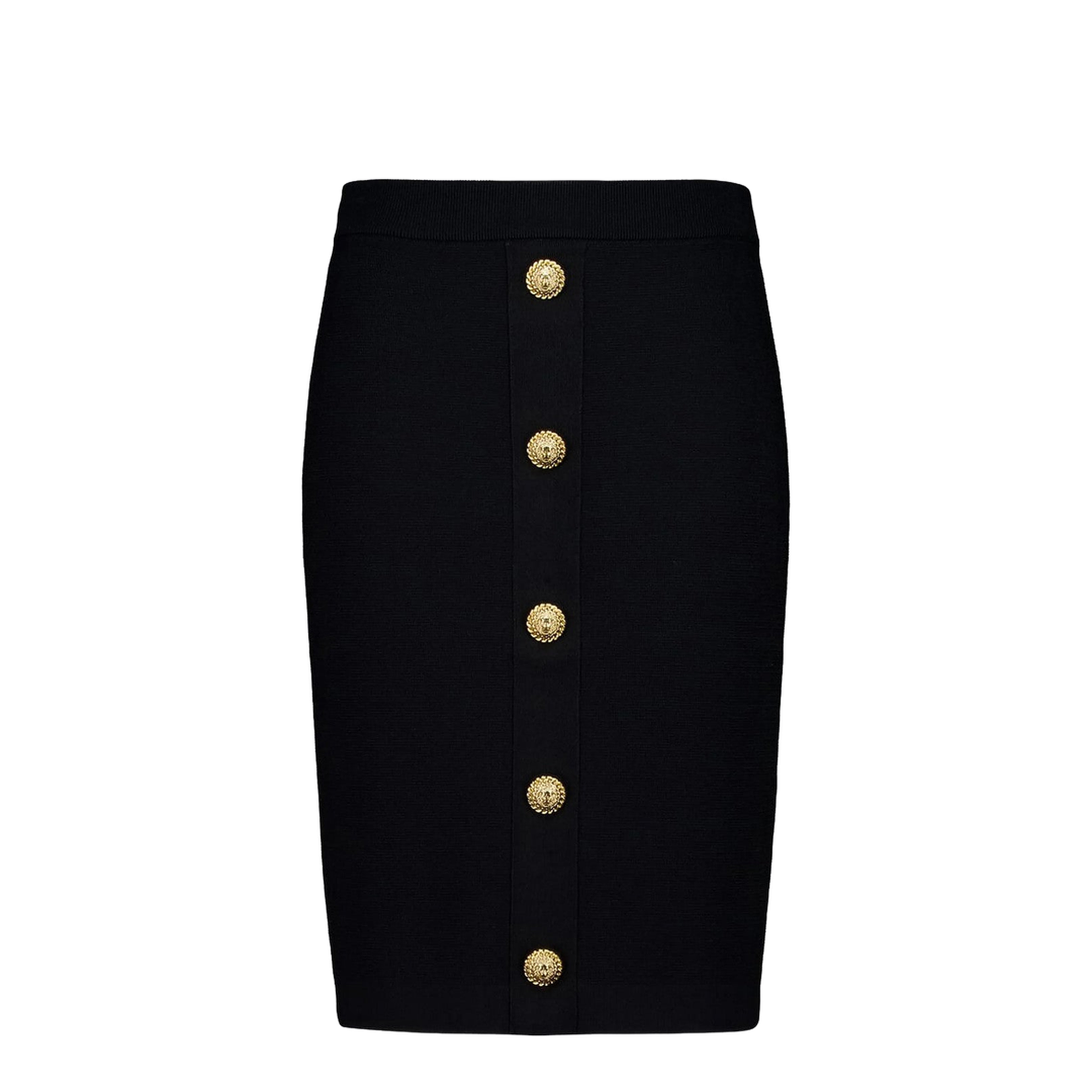 Black Tweed Pencil Skirt - Image 1