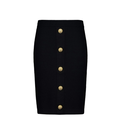 Black Tweed Pencil Skirt - Image 1