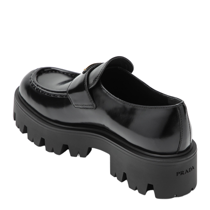 Black Brushed Leather Loafers - Image 2