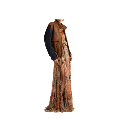 Silk Maxi Skirt with Flounce and Paisley Motif - Image 5