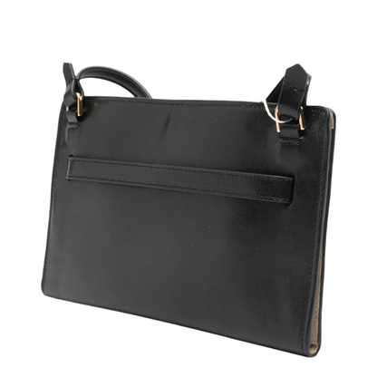 Belted Leather Crossbody Bag - Black - Image 4