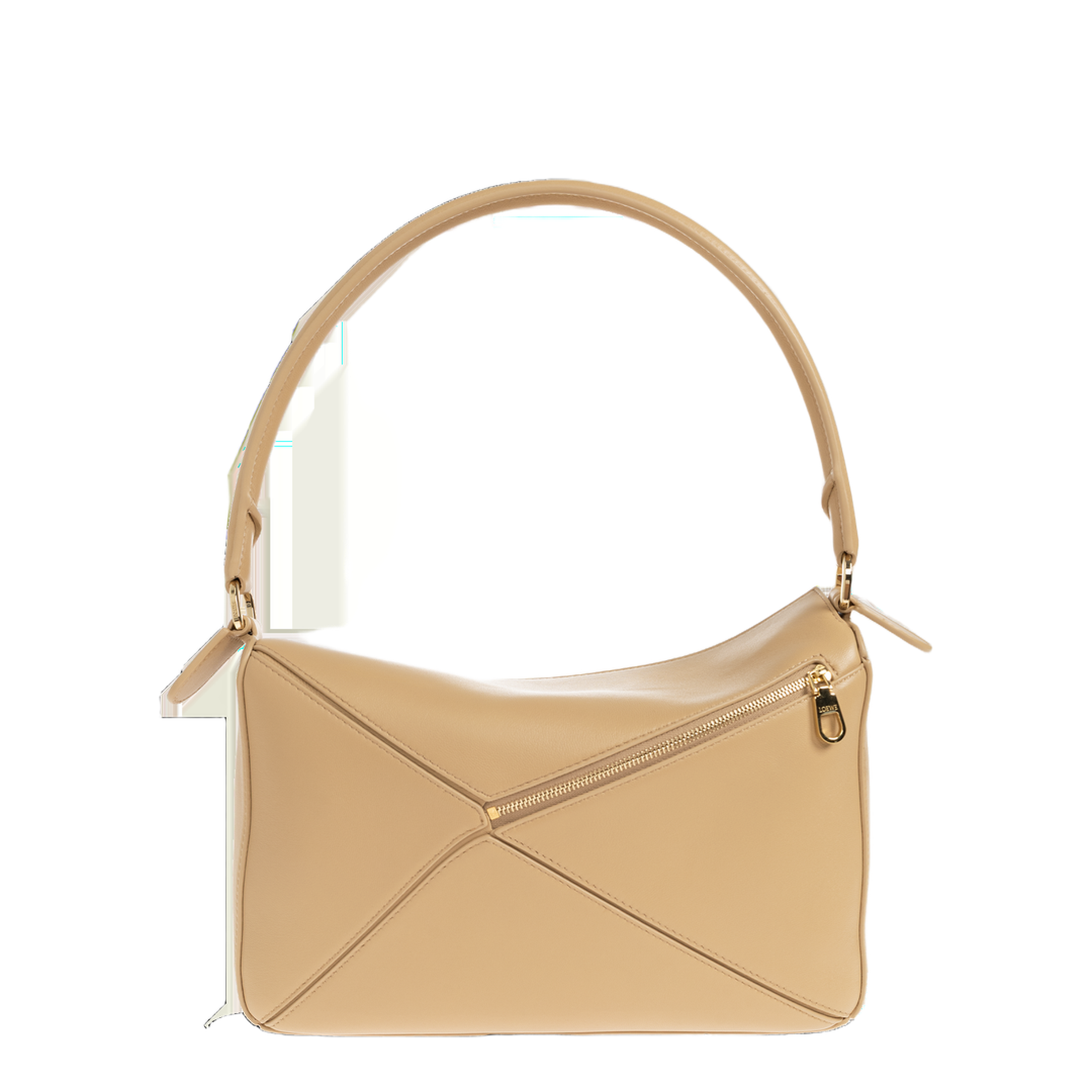 Puzzle Medium Nappa Lambskin Top-Handle Bag - Silk Beige - Image 3
