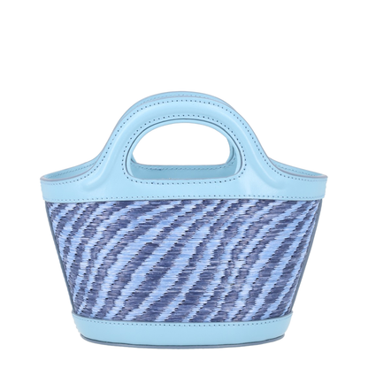 Blue Wavy Raffia-Effect Tropicalia Micro Bag - Image 3