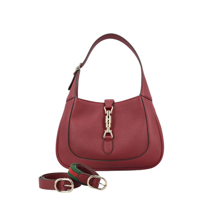 Jackie 1961 Medium Natural Grain Shoulder Bag - Rosso Ancora - Image 1