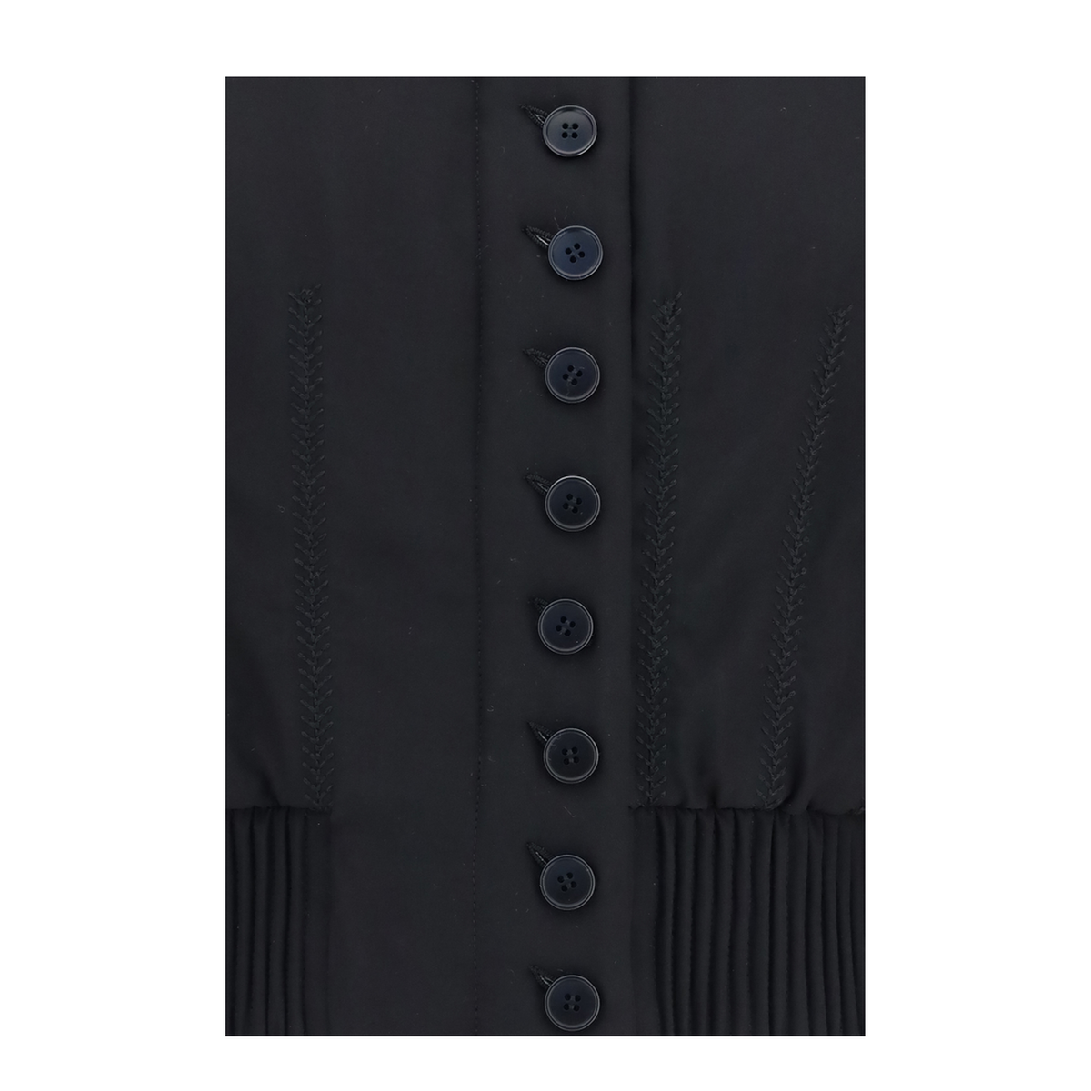 Buttoned Bomber Jacket With Visible Stitching - Image 3