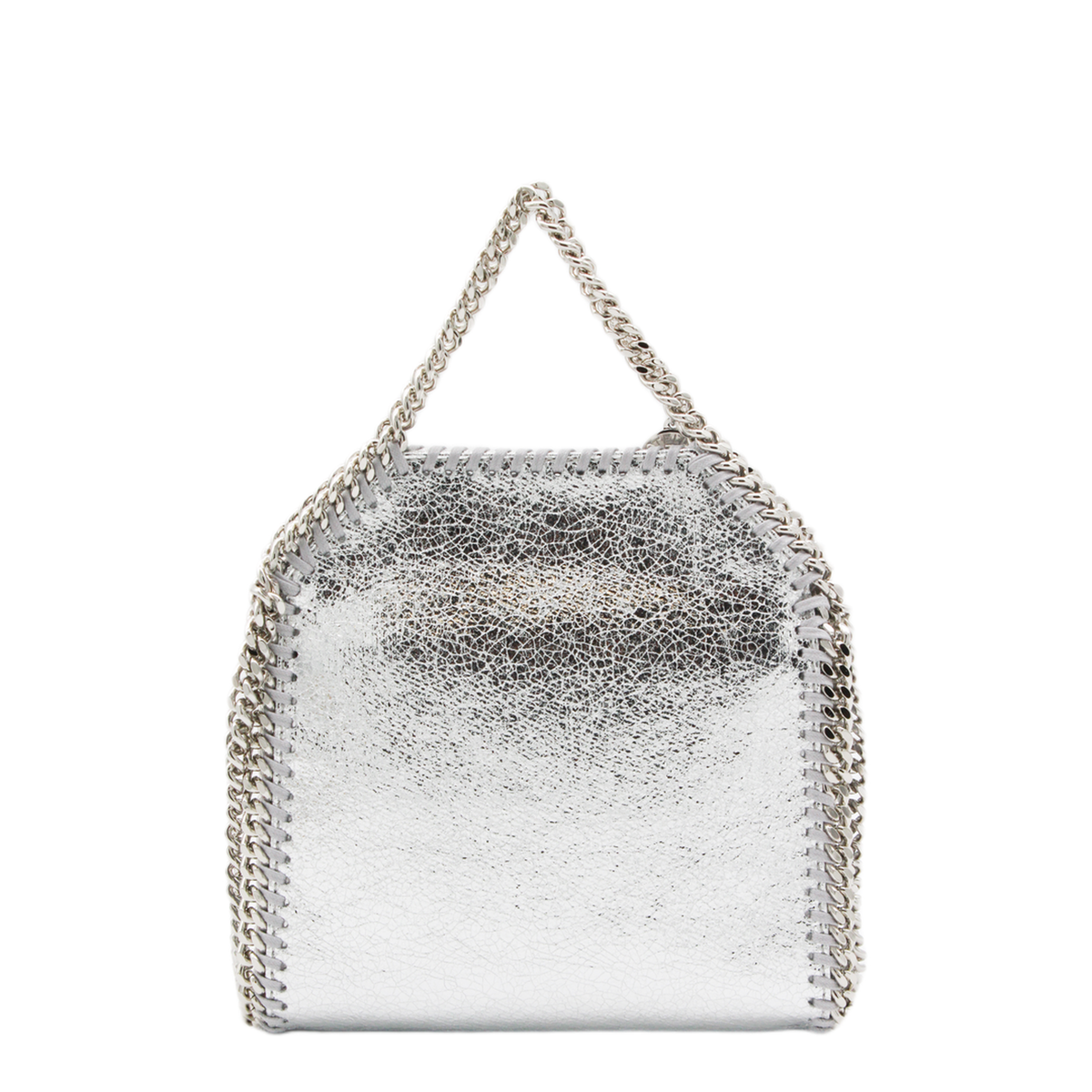 Falabella Tiny Cracked Metallic Polyester Tote Bag - Silver - Image 6