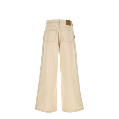 White Cotton Wide Fit Jeans - Image 4