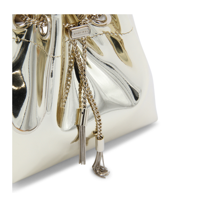 Bon Bon Mini Gold Mirror Fabric Mini Bag - Gold - Image 4