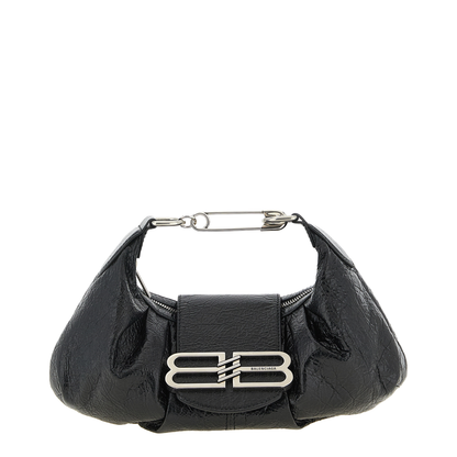 Black Leather Small Pamela Shoulder Bag - Image 5