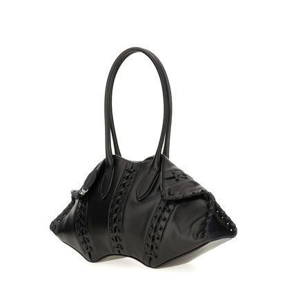 Manta Leather Shoulder Bag - Black - Image 2