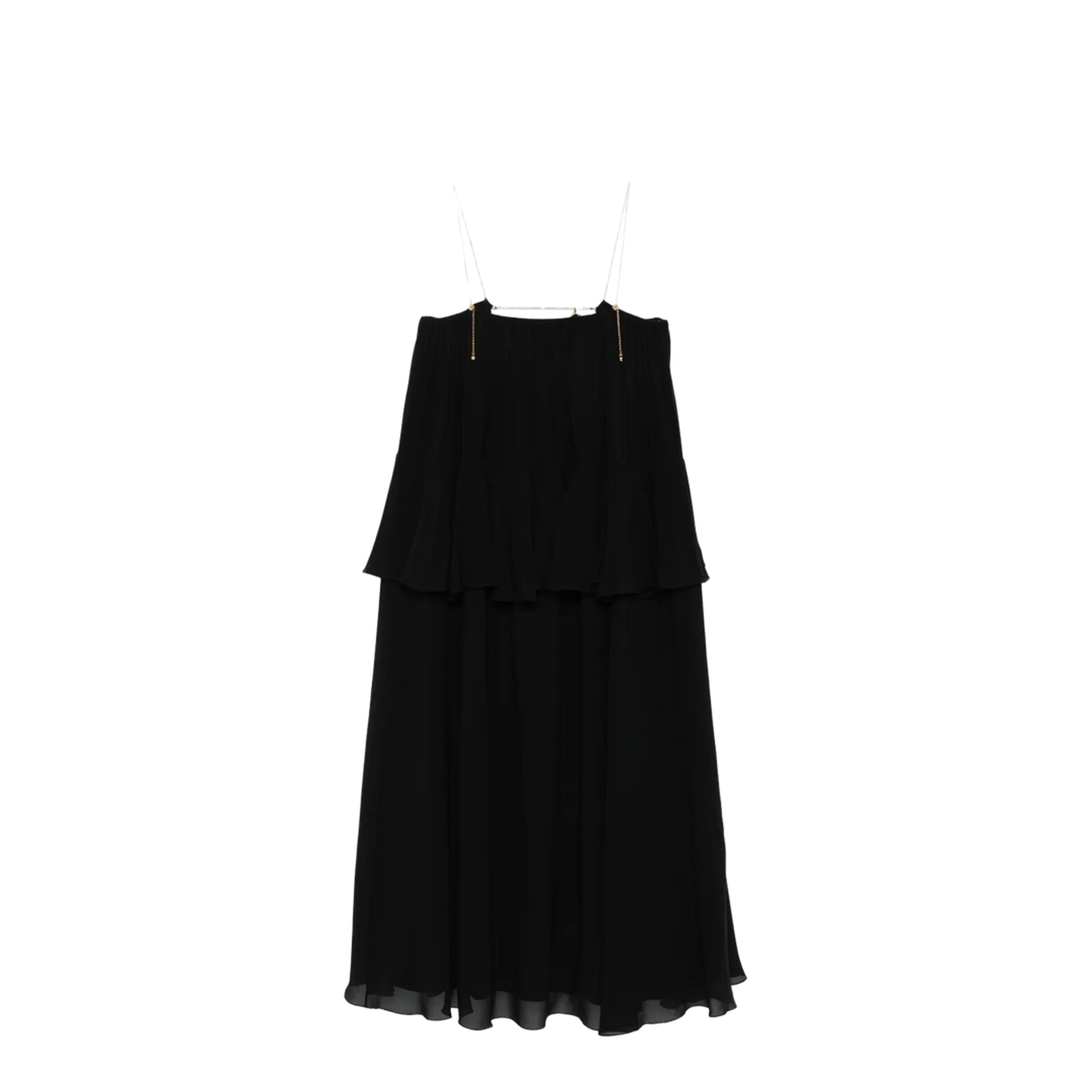 Sleeveless Long Dress in Silk Georgette - Image 1