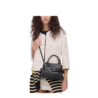 Dakota Small Leather Satchel - Black - Image 3