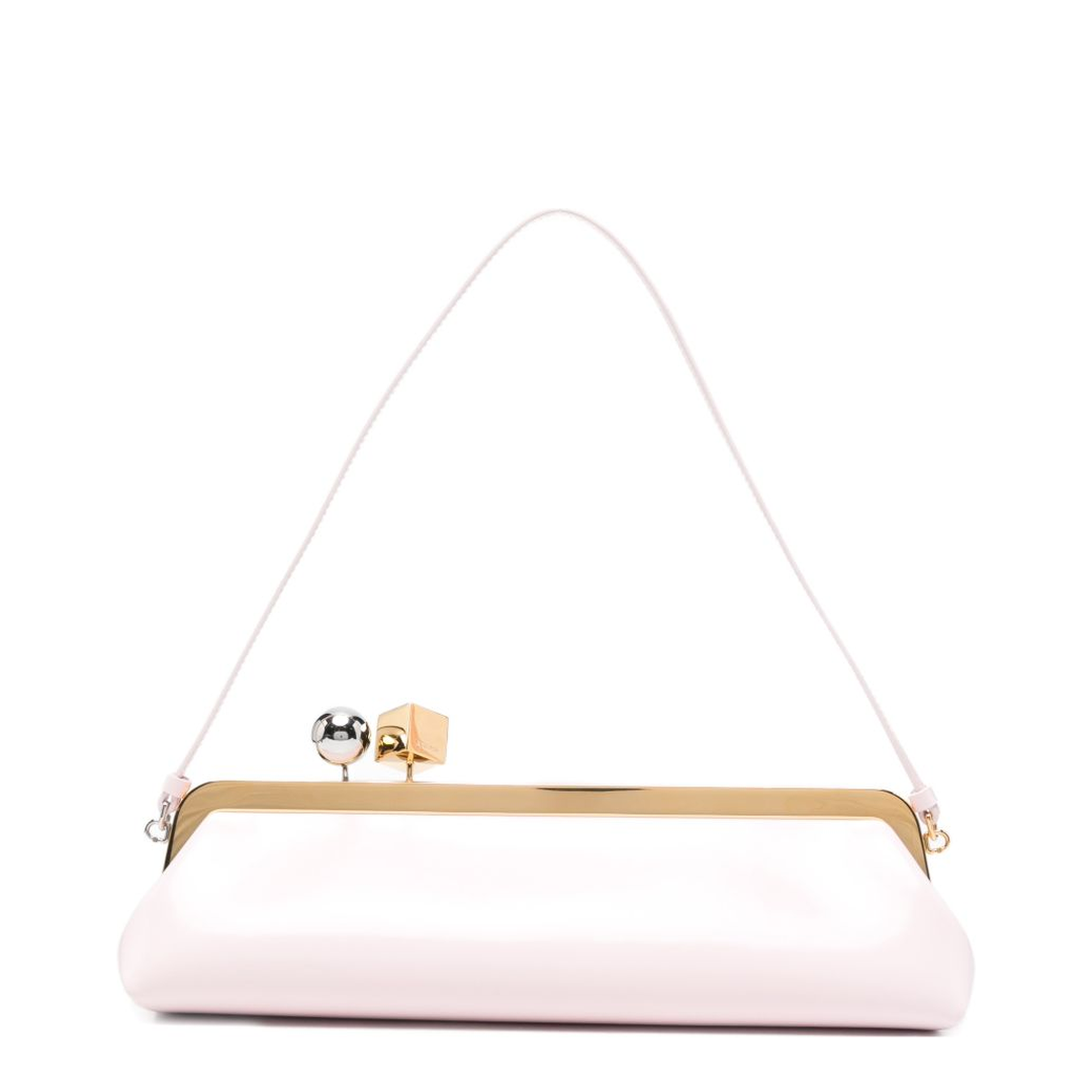 The Salon Calf Leather Clutch - Light Pink - Image 1