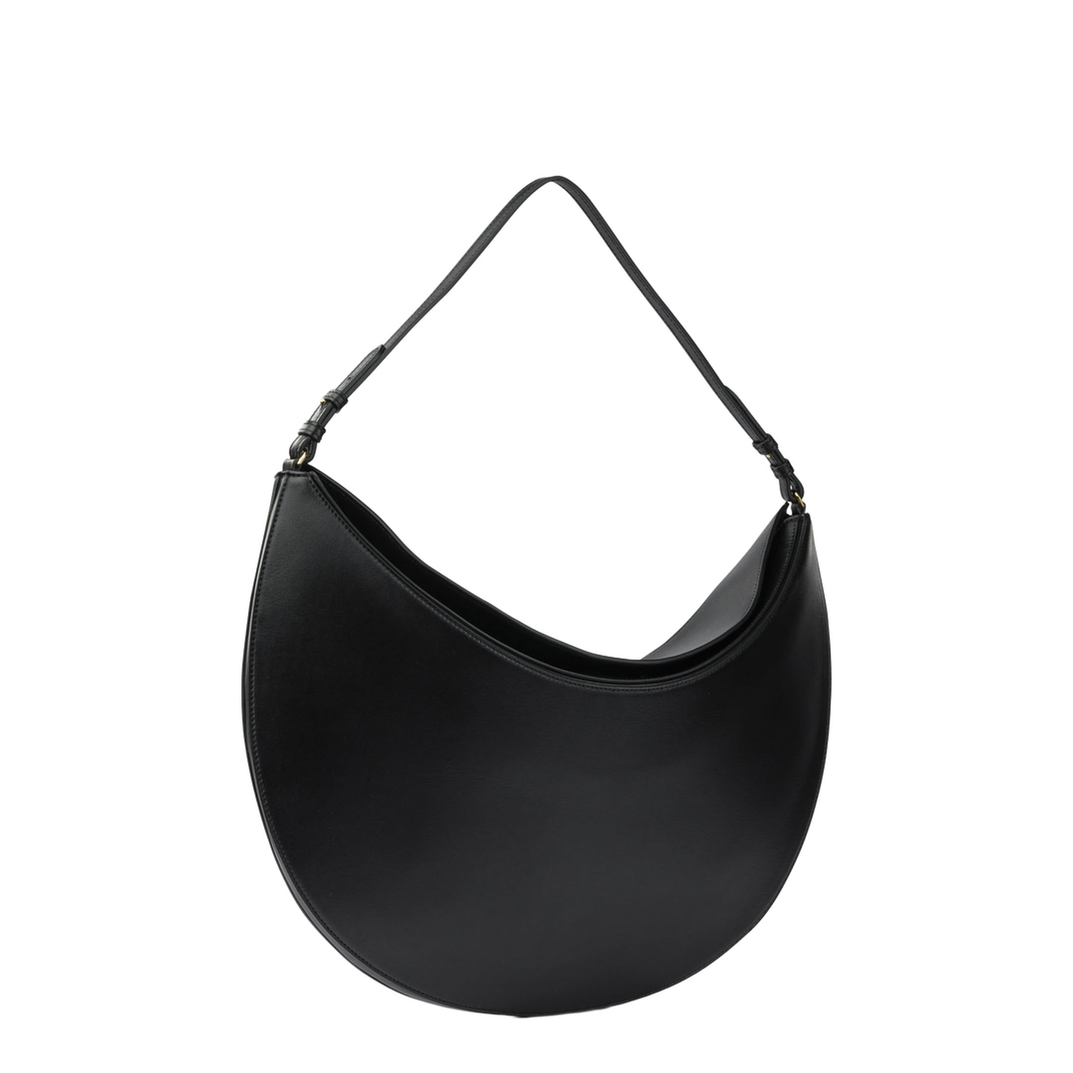 Ovalo Calf Leather Shoulder Bag - Black - Image 2