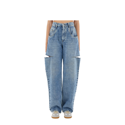 Denim Jeans with Slash Details - Image 2