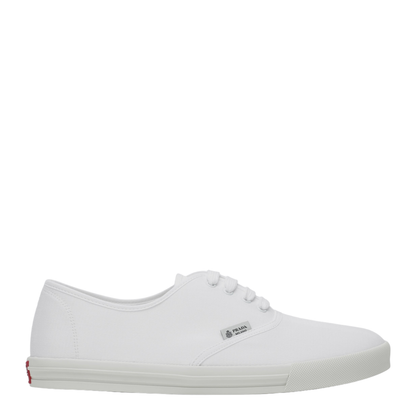 White Drill Fabric Sneakers - Image 1