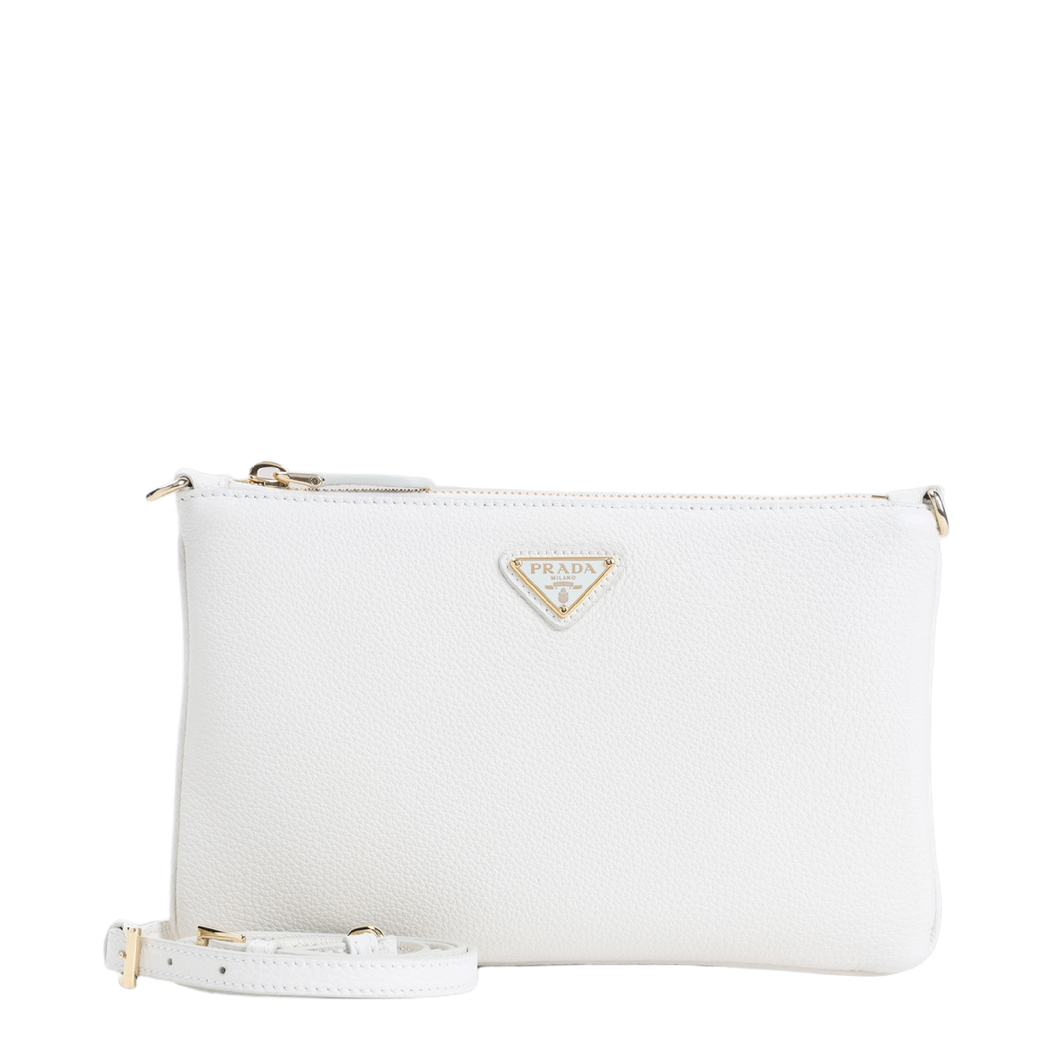 White Leather Crossbody Bag - Image 3